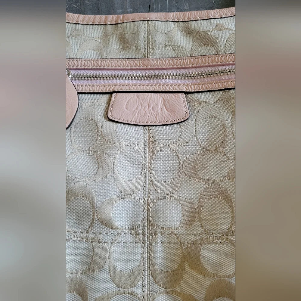 Coach Shoulder Bag Signature Sacoche Pink